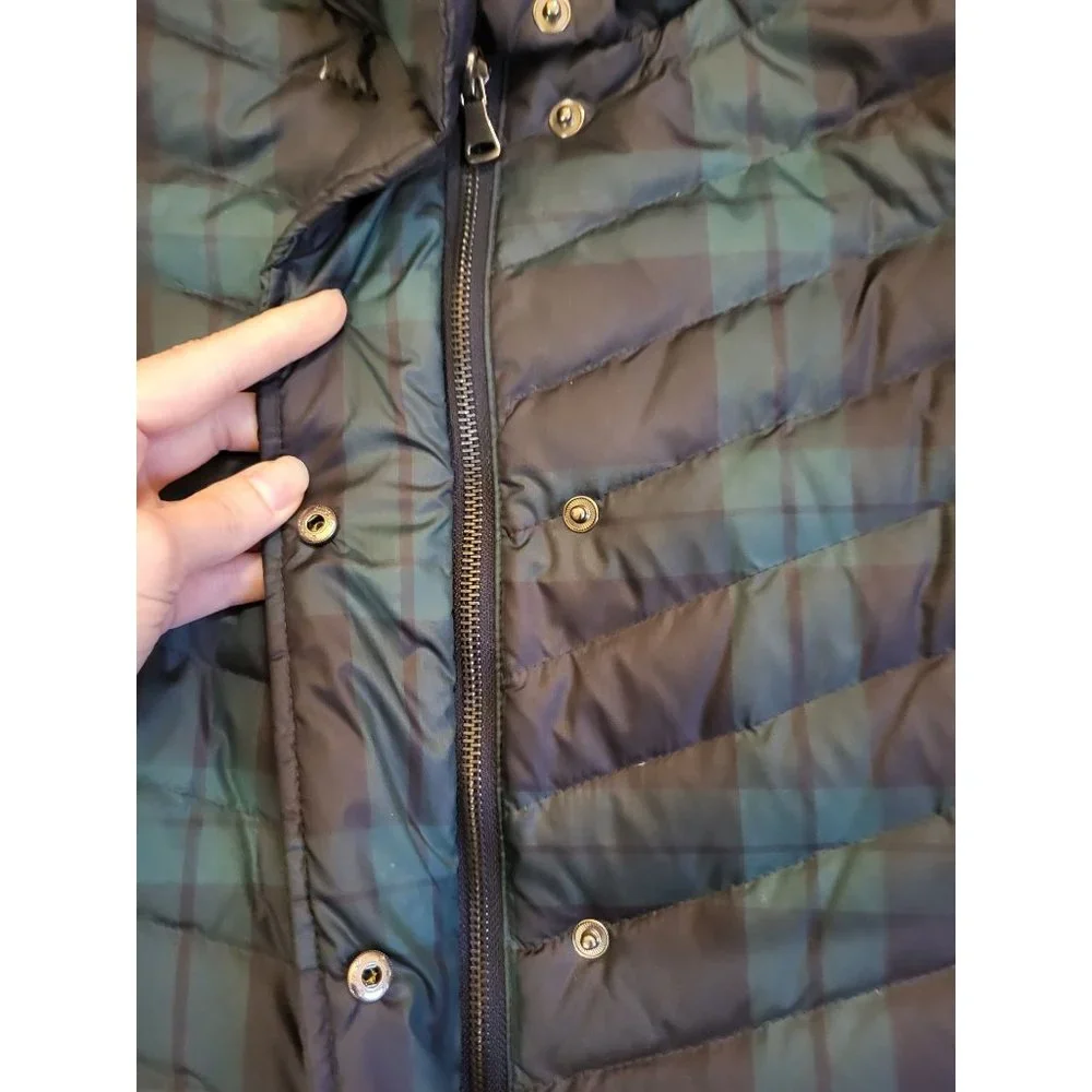 Talbots Tartan Green Blue Plaid Duck Down Filled Puffer Vest, MP, Medium… - Picture 4 of 7